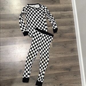Checkered Kids Pajamas - Black and White
